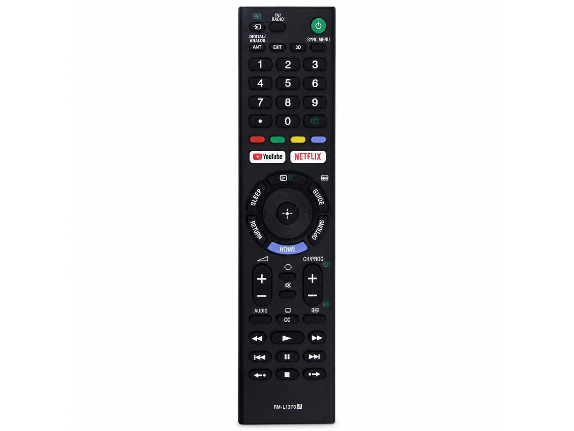 Comando À Distância Para Tv Compatível Com Sony Rm-l1370 Com Botões Netflix E Youtube_dae