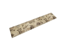 Vidaxl Tapete De Cozinha Lavável 60x300 Cm Veludo Padrão Café Castanho