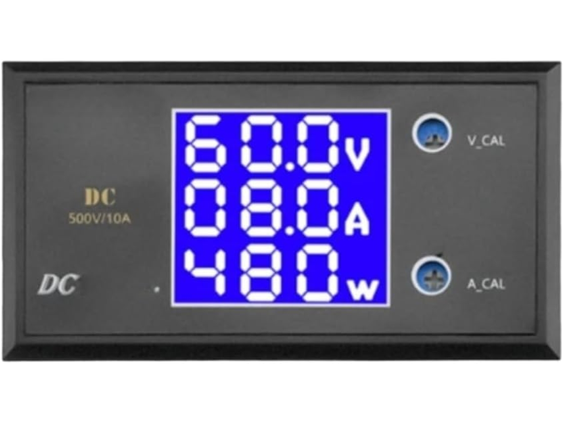 Voltímetro E Amperímetro Digital Dc 0-500v 10a Com Ecrã Lcd
