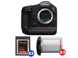 Eos R1 + 2 Sandisk 512gb Extreme Pro Cfexpress Type B + 3 Canon Lp e19 + Ebook “20 Dicas para Fotos Que Impressionam” CANON