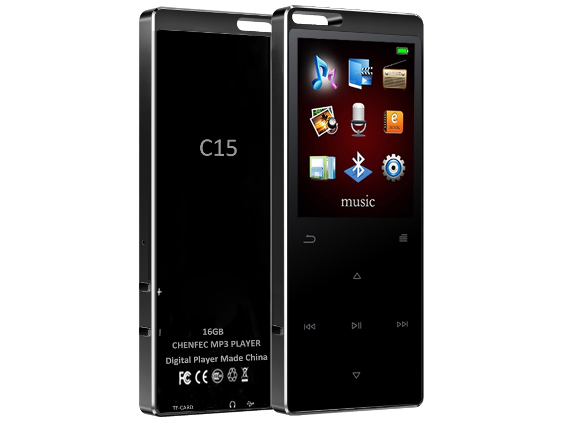 MP3 YIZHOOD (64G)Lossless Music Player com Bluetooth Touch Key Touch Screen Pedômetro Ebook Metal preto