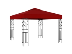 Vidaxl Gazebo 3x3 M Vermelho Tinto