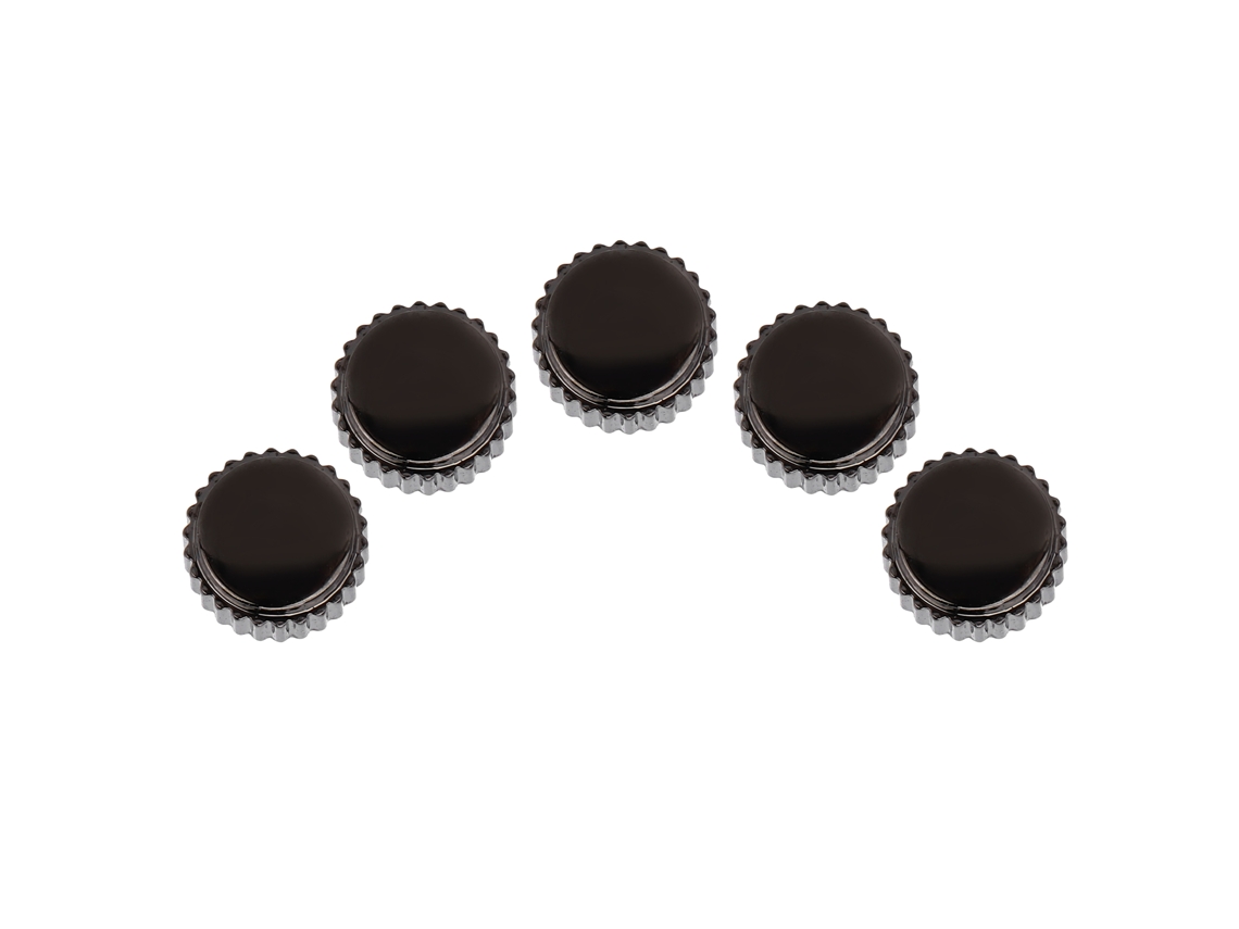 Conjunto de 5 Coroas de Relógio em Aço Preto de 5,5 mm - Acessório de Reparo e Substituição