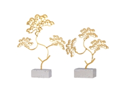 Decorações de Ginkgo Biloba em Ferro 2 Peças Decoração Criativa de Mesa RNEMITERY