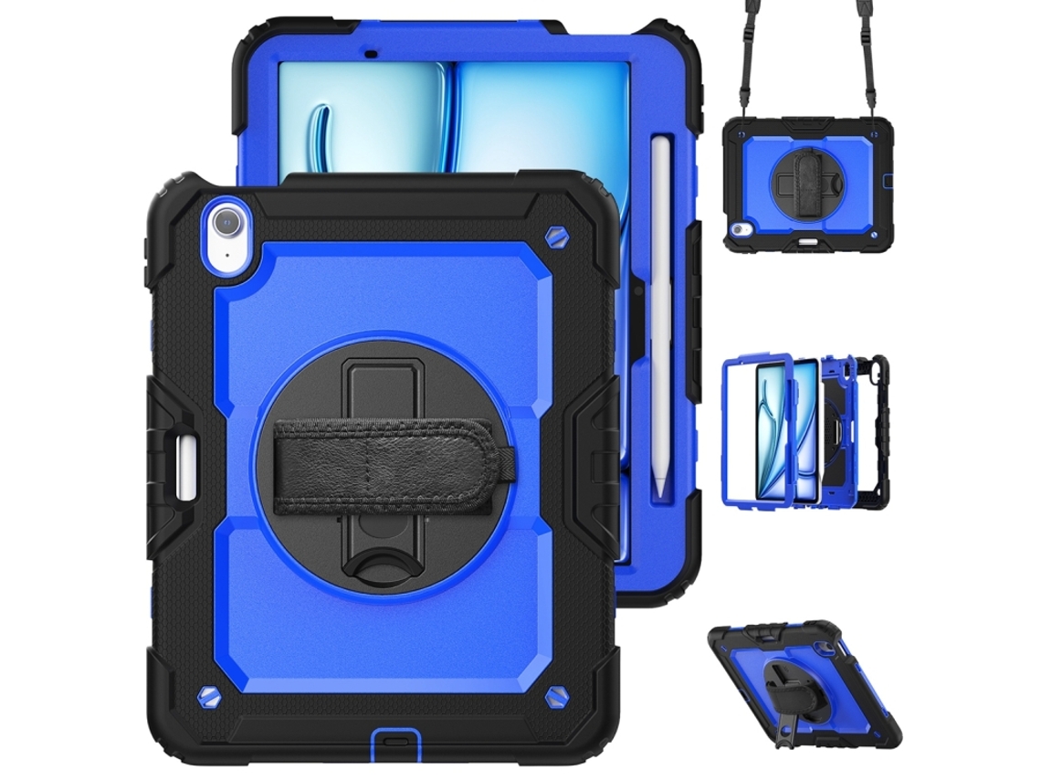Capa Para Ipad Air 11 2026/2025/2024 11 Polegadas À Prova De Choque,com Suporte E Alça De Ombroazul Escuro + Preto