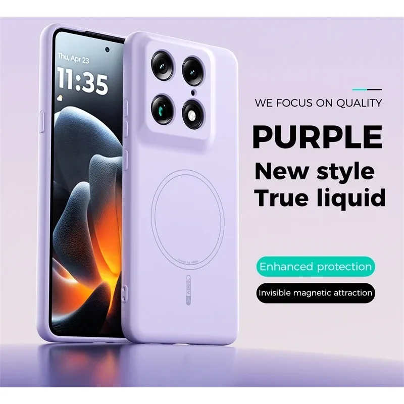 (roxo, Motorola Moto G67) Capa Protetora Magnética De Silicone Líquido, Compatível Com Magsafe, Capa Macia À Prova De Choque.