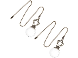 Corrente Para Lustre Com Pingente De Cristal E Ferro, 2 Peças