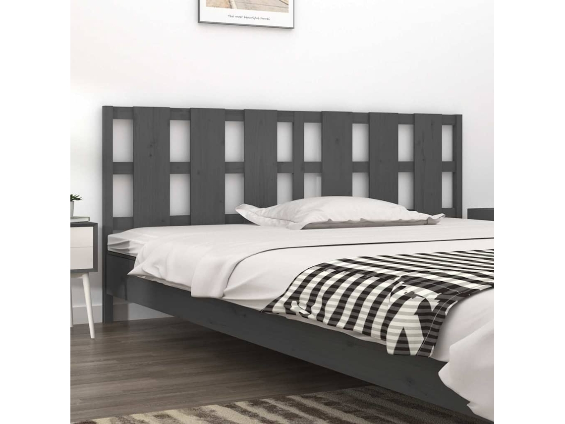 Cabecero 125,5x4x100 cm Pino Macizo Gris