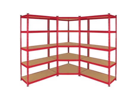 Estante MONSTER RACKING Z-Rax De Aço Sem Parafusos (Vermelho - 90x45x183cm)