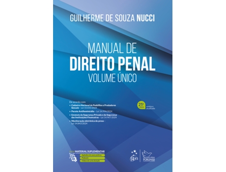 Livro Manual De Direito Penal - Volume Único - 21 Edição 2025 De Guilherme De Souza Nucci (português Do Brasil)