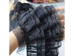 Escolha Sólida - Tela De Chiffon 1 Metro - 3d Ploca - Organza/borda - 12 Cm Largo - Para Acessórios De Roupas - Delicado E Elegante