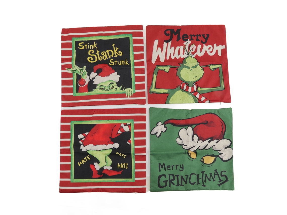 Capas De Almofada De Natal Em Linen Com Fecho Zipper