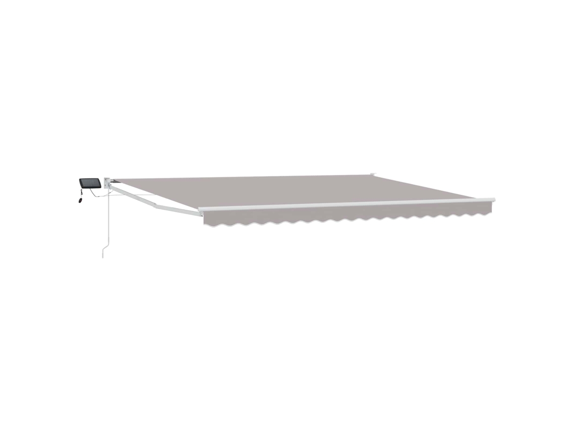 Vidaxl Toldo Retrátil Manual Com Leds Cinza Claro E Branco 4 × 3 M