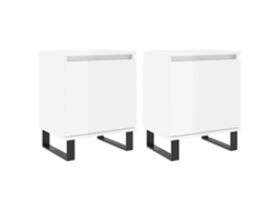 Bedside Cabinet, Bedside Cabinets Vidaxl Branco Madeira Processada (n/a)
