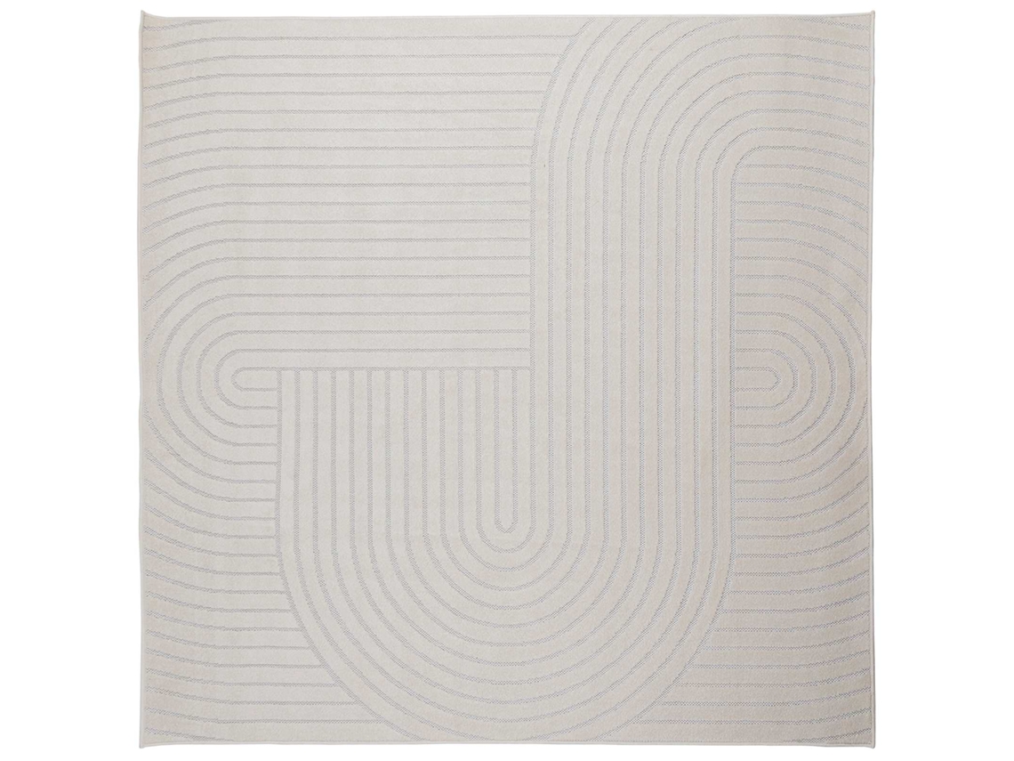Conjunto 1 Tapete Moderno Vidaxl Creme Poliéster (120 X 120 Cm)