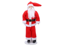 Papai Noel giratório de cerâmica da ATS para casa de bonecas com base, miniatura natalina para decoração.