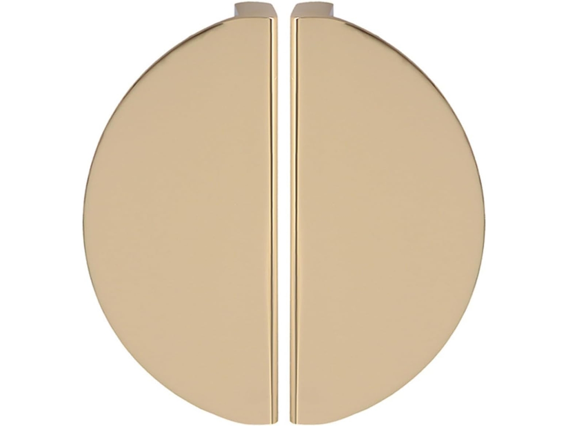 Puxadores Semicirculares Beauvorty, Design Elegante, Alumínio Dourado, 2 Peças, Fácil Instalação E Remoção, Espaçamento