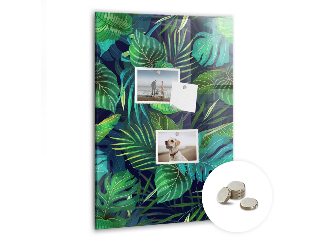 Quadro Magnético De Parede Folhas Exóticas Grandes Para O Escritório Espelharte (40x60 Cm)