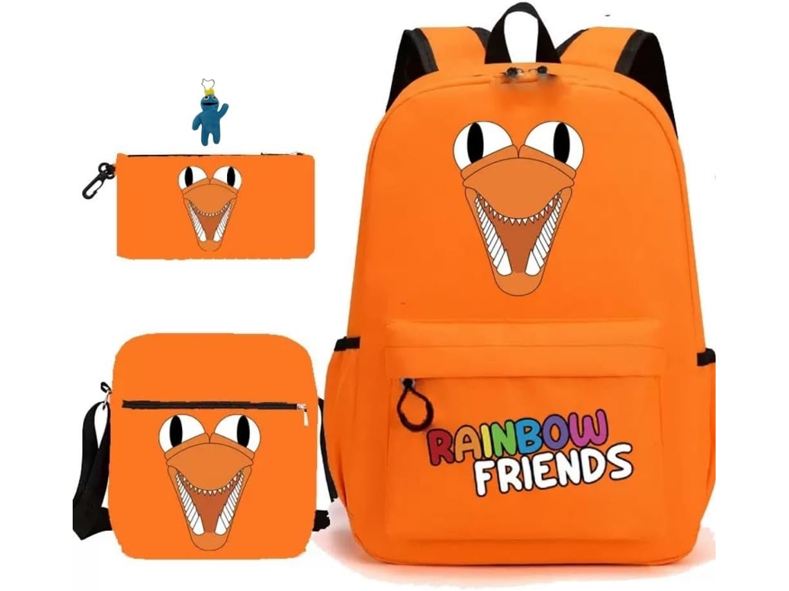 Conjunto 3 Mochilas Nylon Com Chaveiros, 43,2 Cm Impressão 3d Grande Capacidade Mochila Escolar Para Meninos