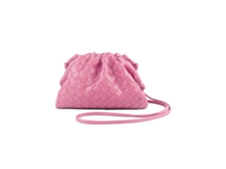 Bolsa Tote AQUAFORGE em Tecido Pu, Mini Clutch de Couro Rosa com Estampa de Nuvem