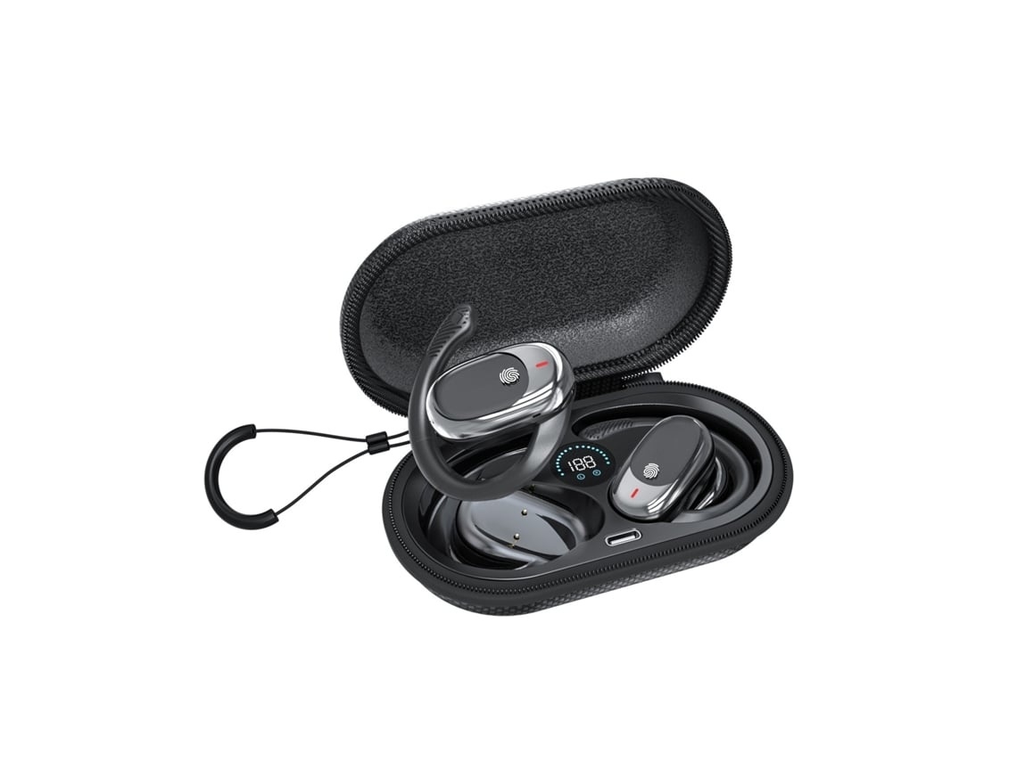 Auriculares Sem Fios Bluetooth 5.3 Design Aberto Som Estéreo Display Led/lcd Controlo Tátil Estojo De Carregamento Lurelia