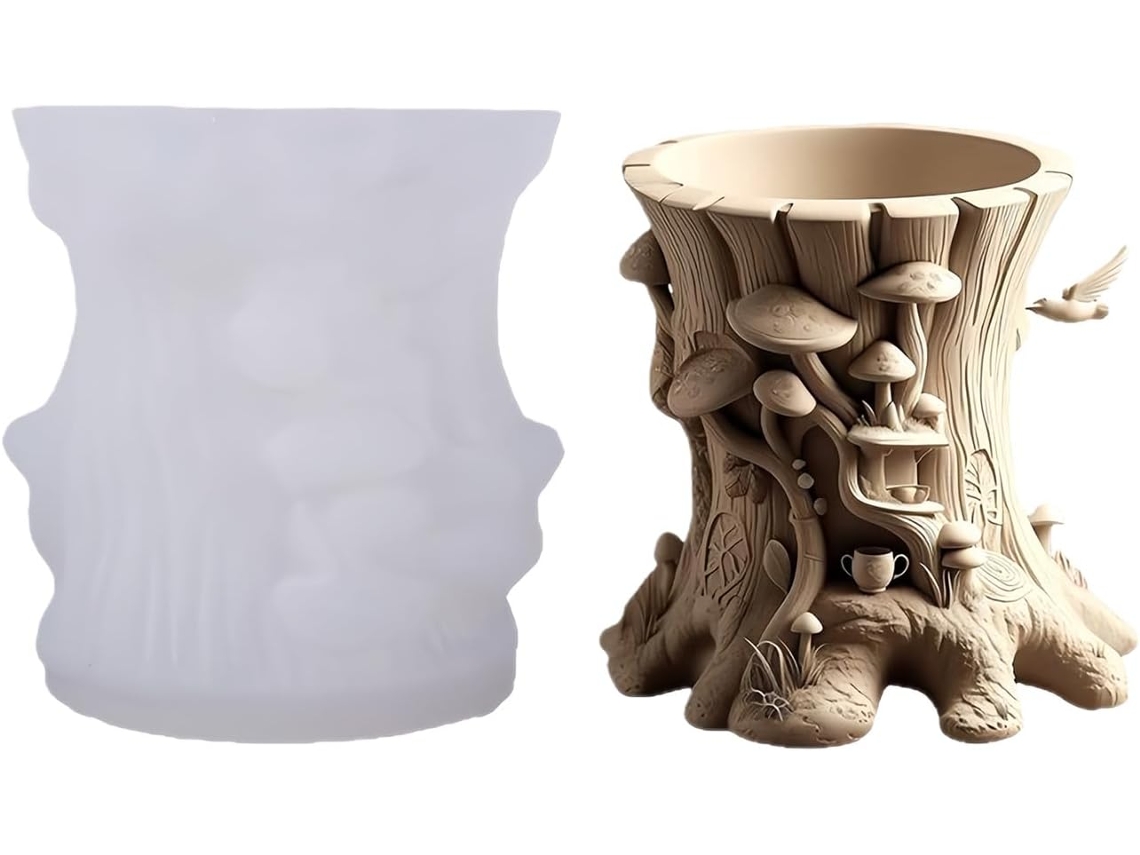 Molde de Silicone Multifuncional em Formato de Tronco de Árvore para Artesanato. SFUSHOS