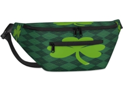 Bolsa Transversal Xadrez Unissex Tropicallife Green Clover para Homens e Mulheres 38 X 25 9 X 19 Cm Impermeáve
