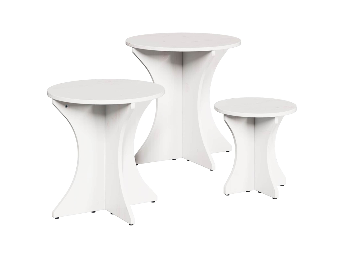 Vidaxl Mesa de Centro 3 Pcs Branco