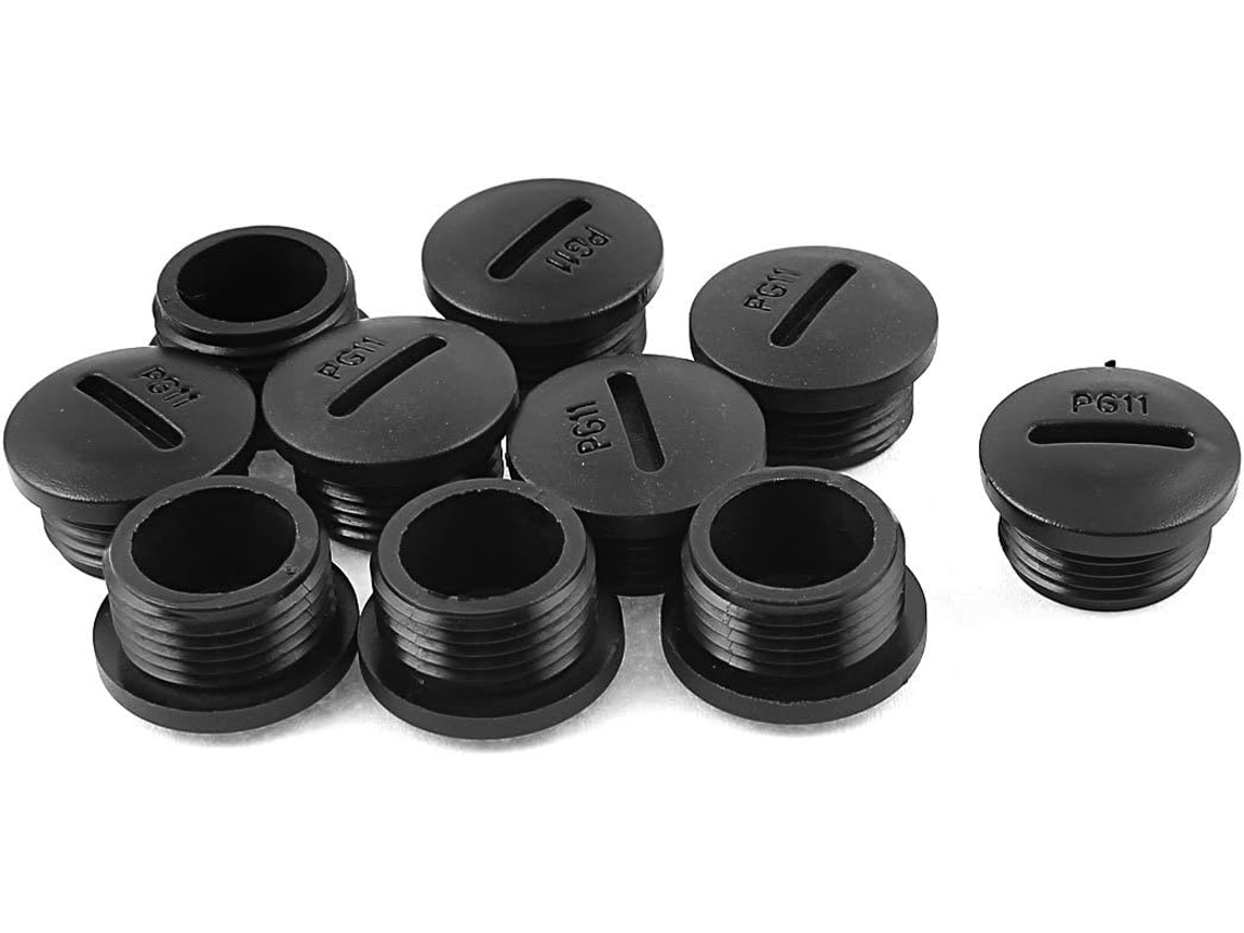 10 Peças Pg11 Parafuso de Cabeça Cega de Nylon Preto com Rosca M18 X 8mm CHABERLU
