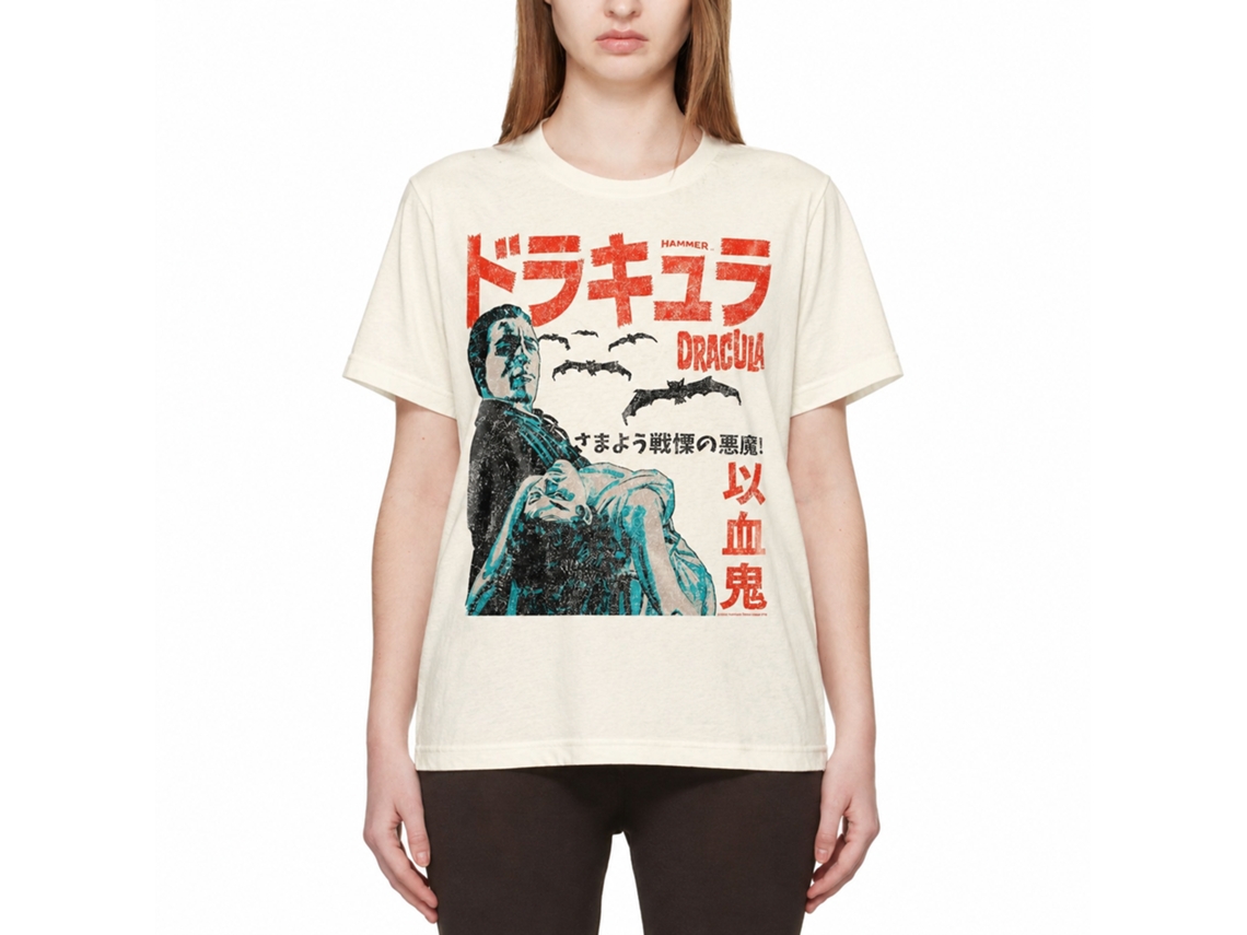 Rockinstone Horror Movies Japan Poster Solid Natural Adult T-shirt Size:s