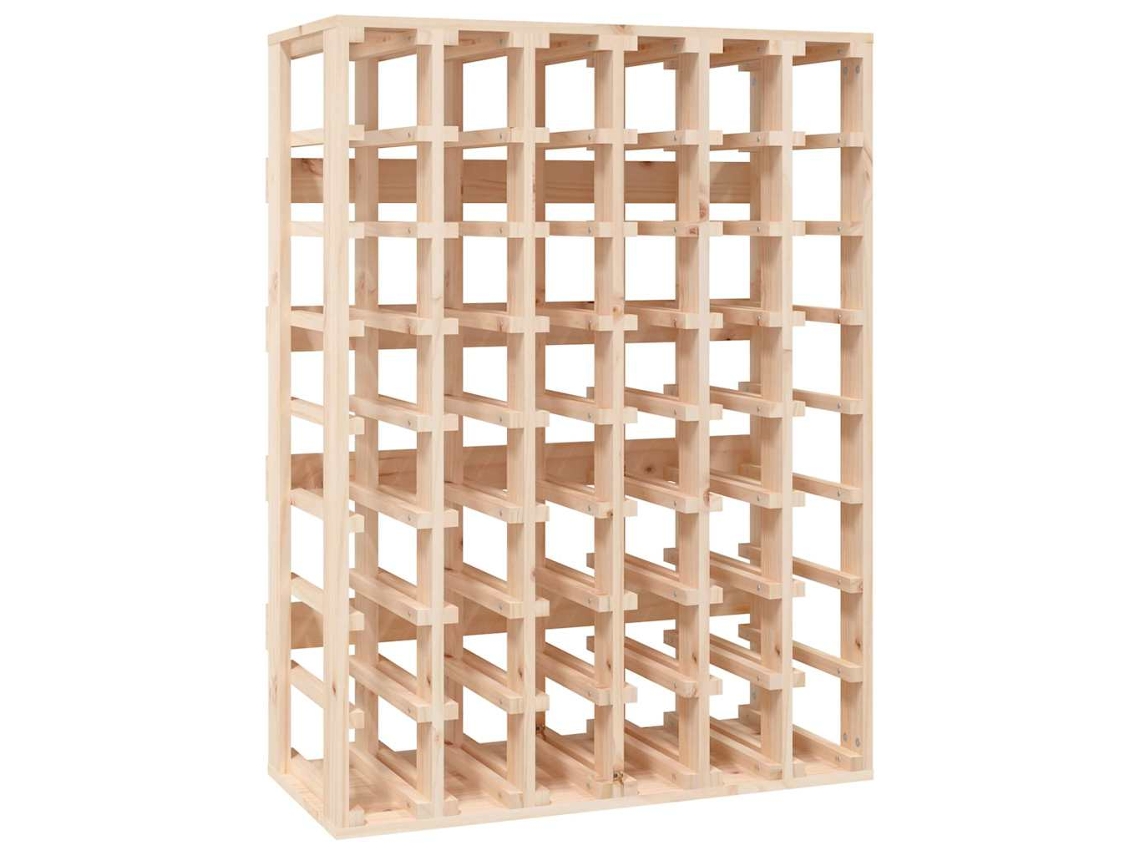 Conjunto 1 Prateleira De Vinho Vidaxl Marrom Madeira De Pinho Maciça (70 X 33 X 94 Cm)