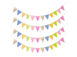 Decoração Festa 4Pcs Bandeira Triangular Papel para Formatura e Casamentos NEVEANCE