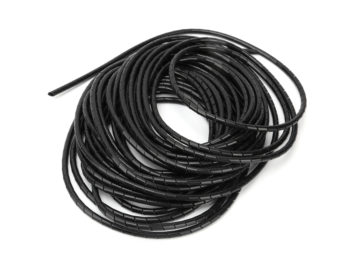 Laxiscreed Cabo Espiral Com Fio Reforçado, 5m, Preto, Para Organização De Cabos De Computador