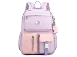 Mochila Escolar, Mochila De Estudante Do Ensino Médio, Mochila Pequena Roxa E Rosa Da Moda Olysi Shop