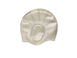 Touca de Natação Prateada de Silicone com Protetores de Orelha. BRILVIBERA