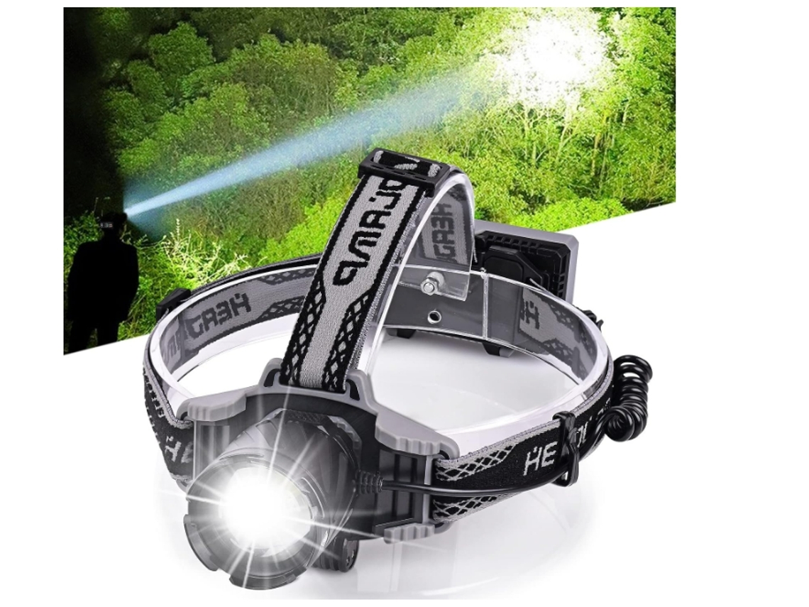 Farol Recarregável Zoom Display Digital De Energia Farolipx6 Com Luz De Advertência Vermelha Para Caminhadas Camping Caça Preto Yunzii