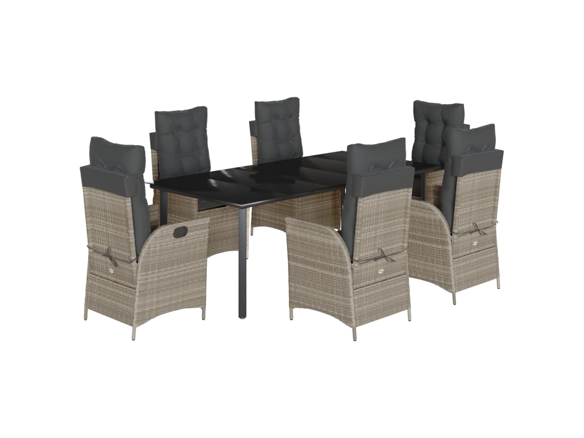 Garden Dining Set, Garden Dining Sets Vidaxl Cinzeto Rattan / Vime (200 X 100 X 74 Cm)