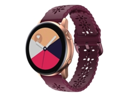 Pulseira De Silicone Vazada Com Estampa De Flor De Ameixa Para Samsung Galaxy Watch4 Classic 42/46mm