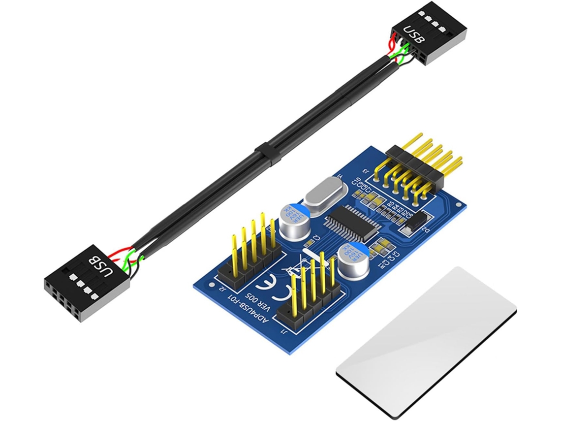 Cabo Extensor Usb Fêmea De 9 Pinos Para 2 Desktop