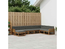 Vidaxl Conjunto De Sofás Para Exterior 8 Unid. Natural E Antracite