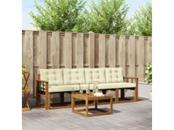 Vidaxl Conjunto De Sofás Para Exterior 5 Unid. Natural E Creme