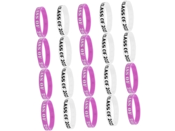 Pulseiras de silicone Coheali 20 Parabéns, modeladoras, confortáveis e ajustáveis, ideais para festivais e eventos.