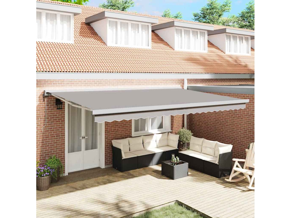 Vidaxl Toldo Retrátil Cinzento-claro 500 X 300 X 165 Cm Tecido E Metal