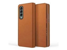 Capa De Couro Dobrável Horizontal Tipo Flip Para Samsung Galaxy Z Fold4