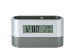 Relógio digital LCD com calendário perpétuo e porta canetas | S/MARCA