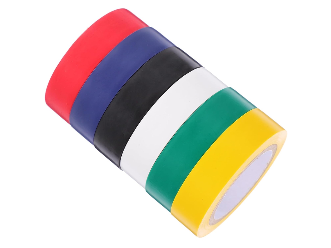 Fita Isolante De Pvc Larga, Pacote Com 6 Rolos Para Uso Interno, Resistente A Altas Temperaturas E Adequada Para Tubos