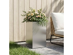 Vidaxl Vaso De Jardim Prateado 30 X 30 X 50 Cm Aço Inoxidável