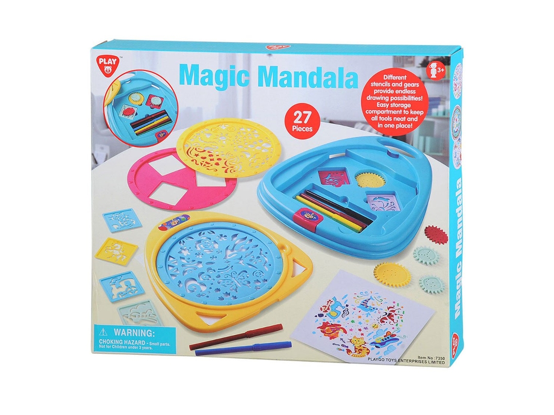 Conjunto De Desenho De Mandala Play Magic, 27 Peças.