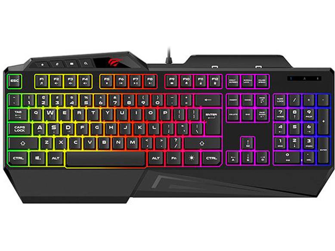 Teclado Gaming HAVIT KB488L (Membrana - Inglês - Preto)