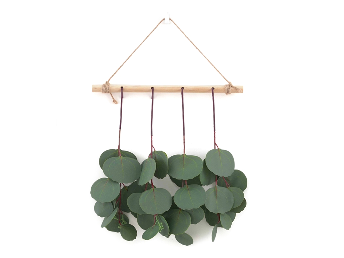 Laxiscreed Pau De Madeira Redonda De 30cm Com Folhas Verdes Para Decoração De Interiores
